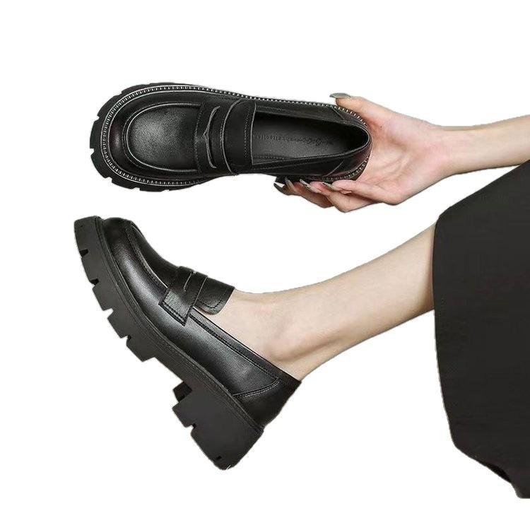 Retro British Style Small Leather Shoes New Autumn Platform Muffin College Japanese Soft Leather