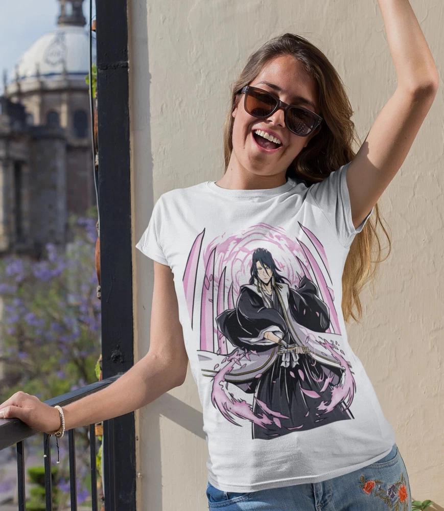 Byakuya Kuchiki TShirt Bleach Shirt Unisexga Strip Anime Graphic Tshirt White S