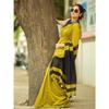 Saree exclusivist din bumbac și in cu imprimeu digital de designer – Ediție Premium cu Pallu bogat