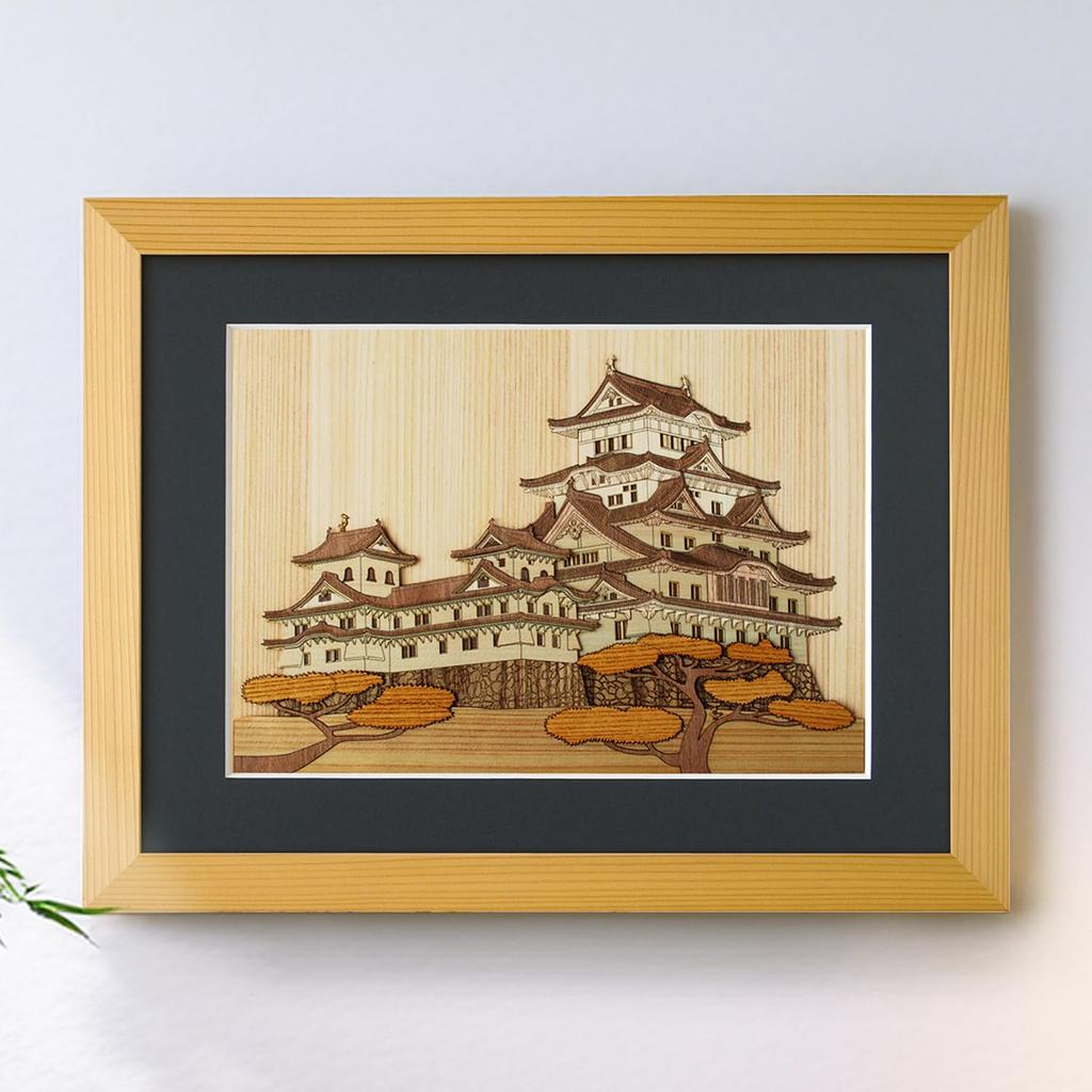 KINOWA Wood Collage Original DIY Kit World Heritage Japanese Made In Japan "Himeji Castle" - Site, Castle,