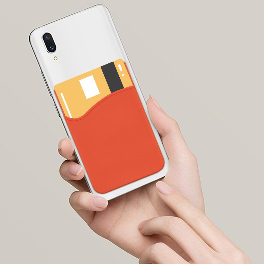 Silikon Handy Kartenhalter Tasche, Aufklebbares Portemonnaie, Selbstklebende Kreditkartenhülle, Kompatibel