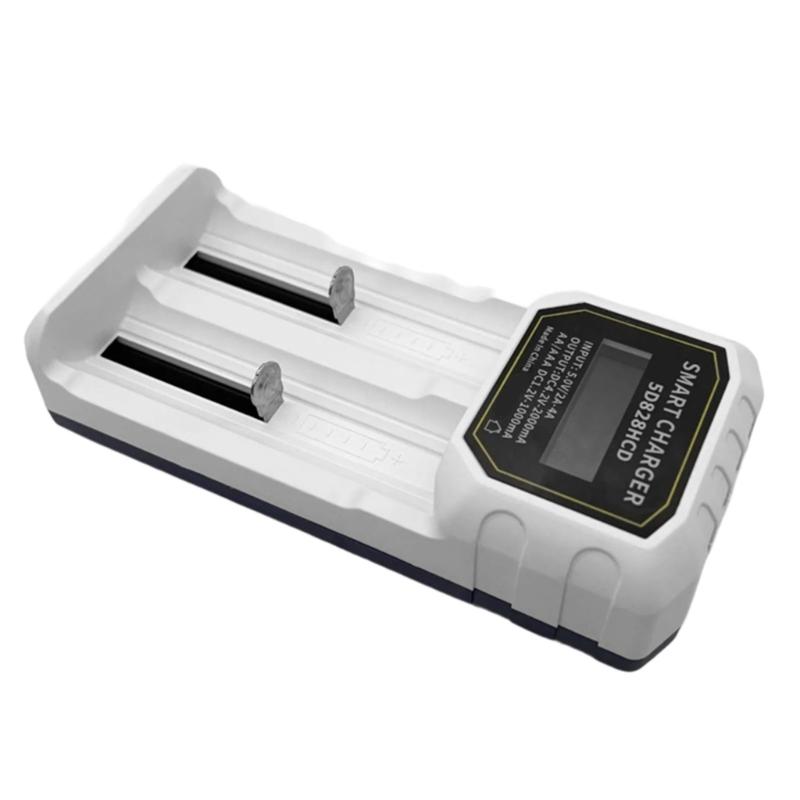 Double Slot USB C Battery Charging Universal For 2A 3A 14500 18650 21700 26650 Batteries With Intelligent Recognition