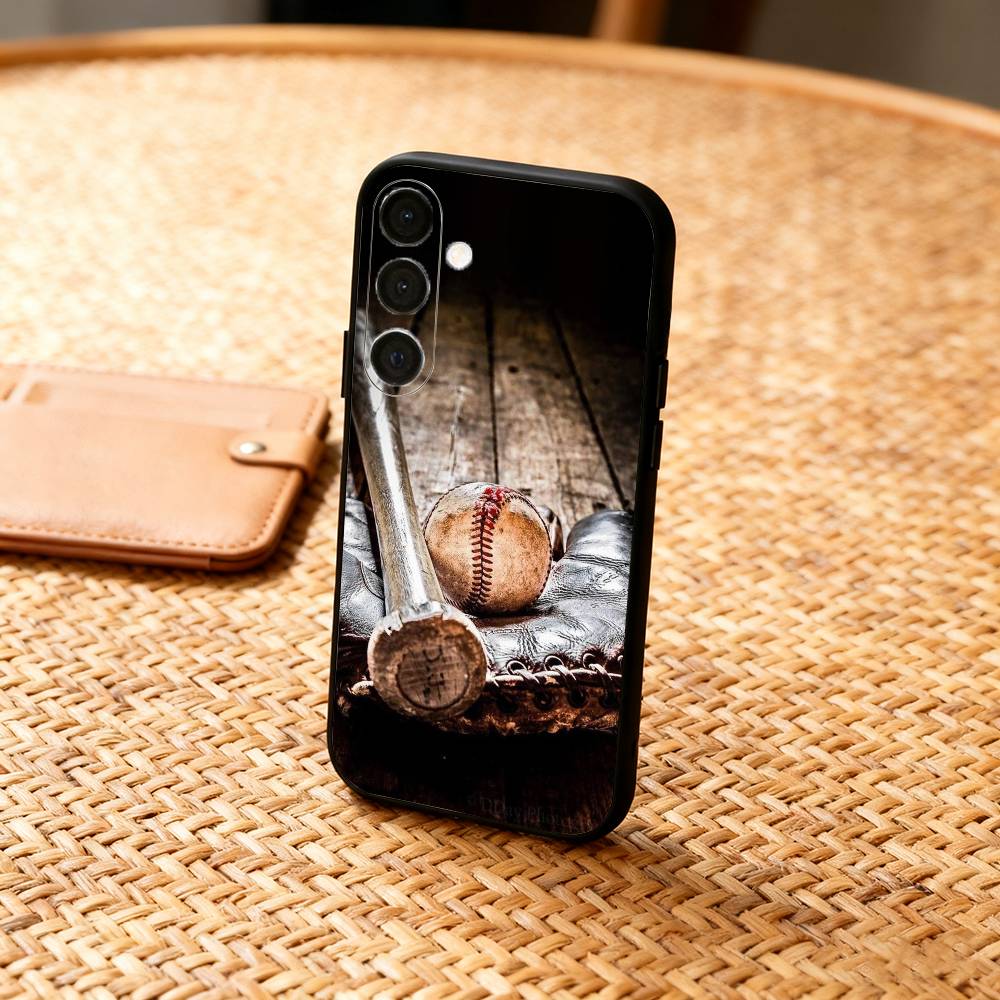 COOL B-Baseball Phone Case For Samsung A73,A21s,A22,A31,A32,A52,A53,A71,A80,Soft Black Shell