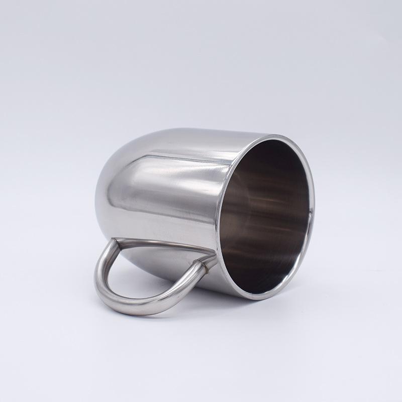 Doppelwandige Kaffeetasse aus Edelstahl, Bogen-Kaffeetasse 350ml, Büro, einfach zu bedienender Wasserbecher, Becher