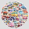 50 Watercolor Transportation Graffiti Stickers Mobile Phone Computer Waterproof Decorative Stickers Creative DIY Stationery Stickers