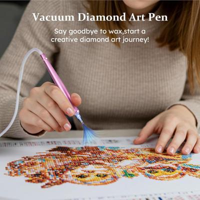 Vacuum Diamond Art Pen Electric Diamond Art Pen with Storage Tray Wax-free Diamond Placement Tool for All Diamonds