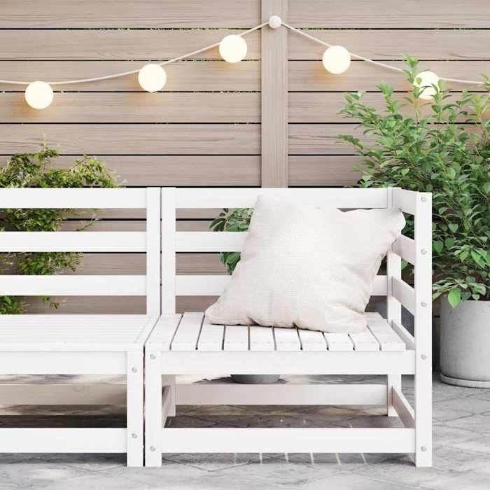 VidaXL Canapé d'angle de jardin Blanc Bois de pin massif