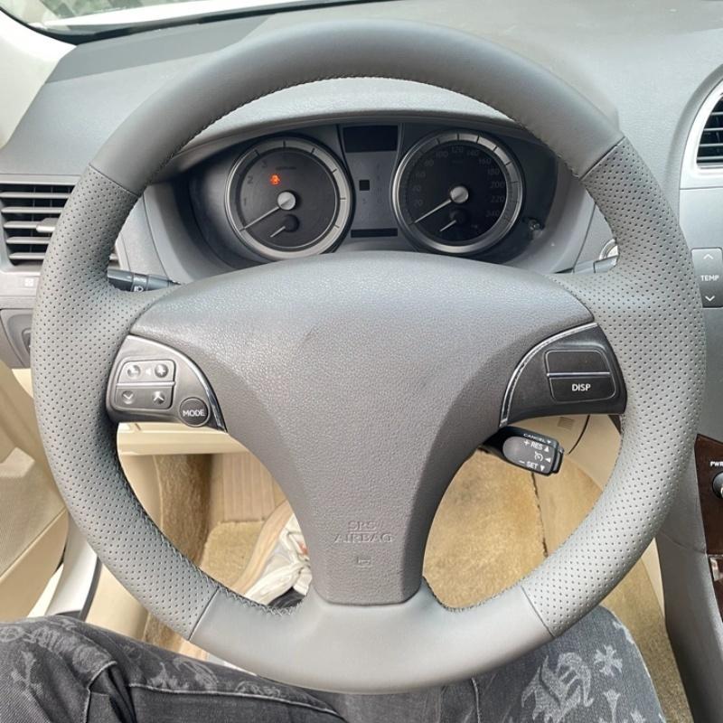 

Hand-stitched Black Breathab Car Steering Wheel Cover Leather For Lexus 200 300hrx 300nx 200ctCar Accessory Purple Thread