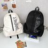 New High School Students High Value Trendy Cool Schoolbag Female Personality Letter Printing Backpack Lightweight Foreign Style Backpack