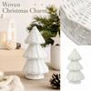 Woven Christmas Tree Decorations Set Tabletop Holiday Ornaments for Home Party Supplies