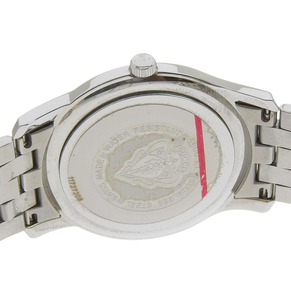 Gucci G Class Watches 5500XL blackDial Stainless Steel Quartz Analog Display Mens Used