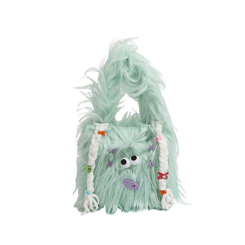 

Маленький Монстр Забавный Персонализированный Повседневный Сумка Креативный Большой Глаз Длинный Плюш Милый Light Green