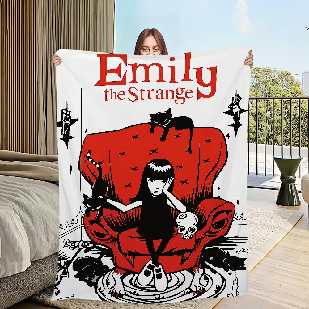 Blanket Flannel warm comfort  soft plush blanket for sofa living room office bedroom travel E-Emily Strange The book gift