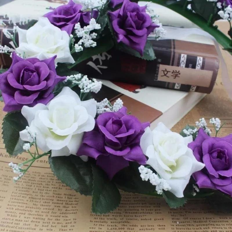 Heart-Shaped Rose Door Wall Hanging Wreaths Wedding Festival Decoration Road Lead Rose Flower Wreath Festival Party Supplies