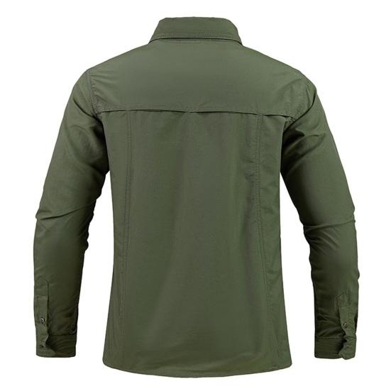 Men Spring Fall Outdoor Shirt Quick Dry Plus Size Soft Breathable Waterproof