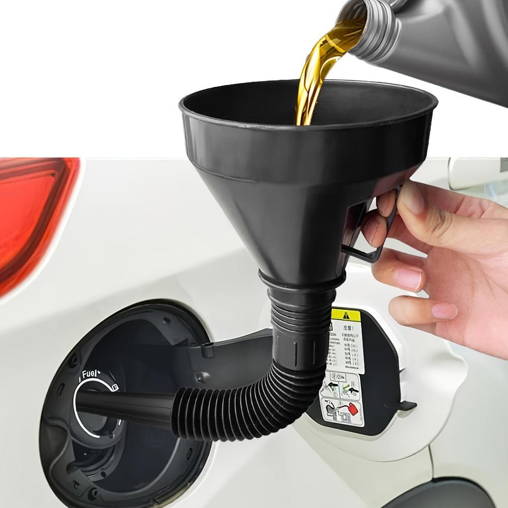 1pc Car Fuel Funnel with a Large Diameter And Filter Mesh, Suitable for And Motorcycles, Can Be Used for Engine Oil And Gasoline, Retractable And Port