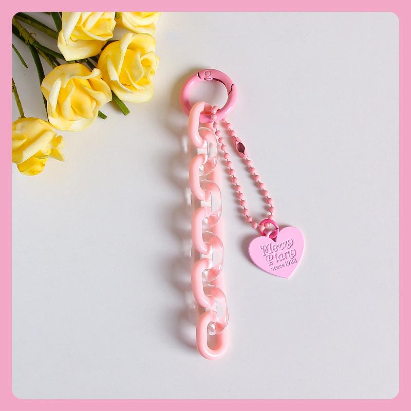 Sweet Cartoon Cute Heart Shaped Keychain Pendant Creative Chain Key Ring  Bag Hanging Decoration Accessories Gifts