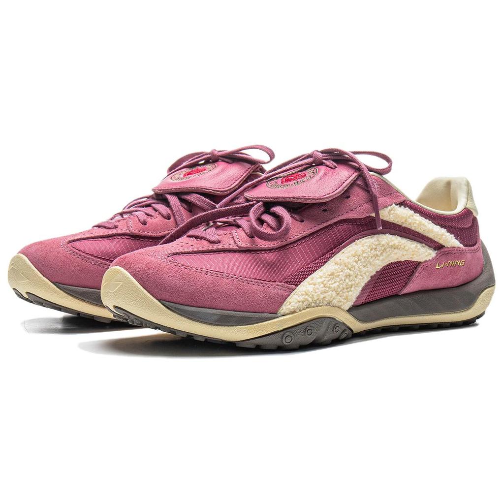Li-Ning Comfortable Minimalist Shock Absorption Rebound Low-Top Lifestyle Sneakers Unisex Sneakers Rose-Pink AGLV096-4