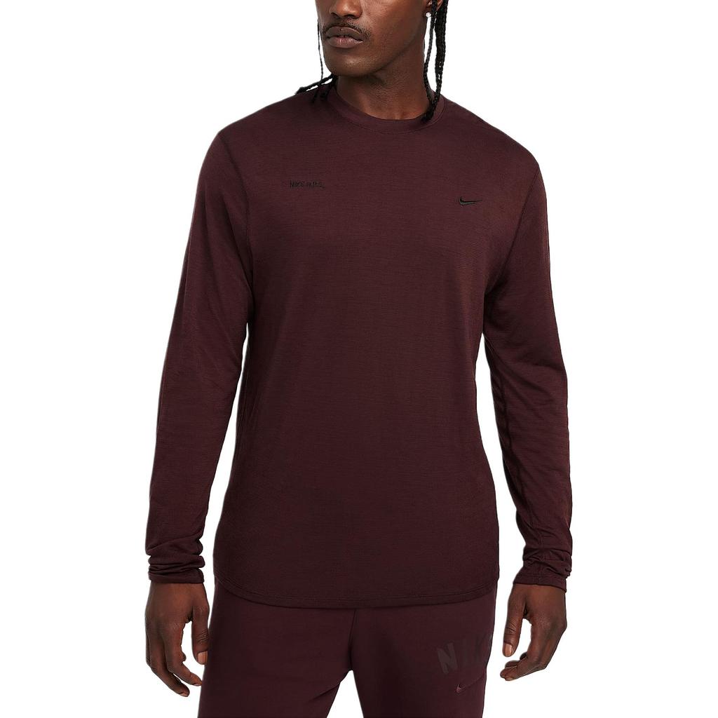 Nike Dri-FIT ADVA.P.S. FW24 Solid Comfortable Versatile Long Sleeve T-Shirt Men Tops Burgundy FZ0991-652