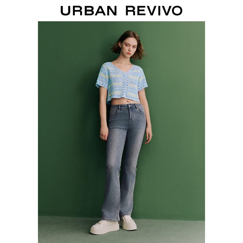 

Женский вязаный кардиган с коротким рукавом и ажурным цветочным текстурным узором S