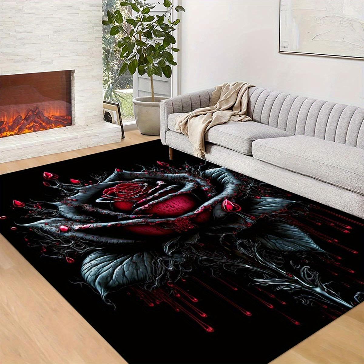 

1 шт. Ковры для гостиной с узором «Розы», Кухонные коврики, Нескользящие домашние придверные коврики, Поп-арт, Коврик для ванной, Ковер для дома, Декор для раковины, Прачечной 400MMx600MM