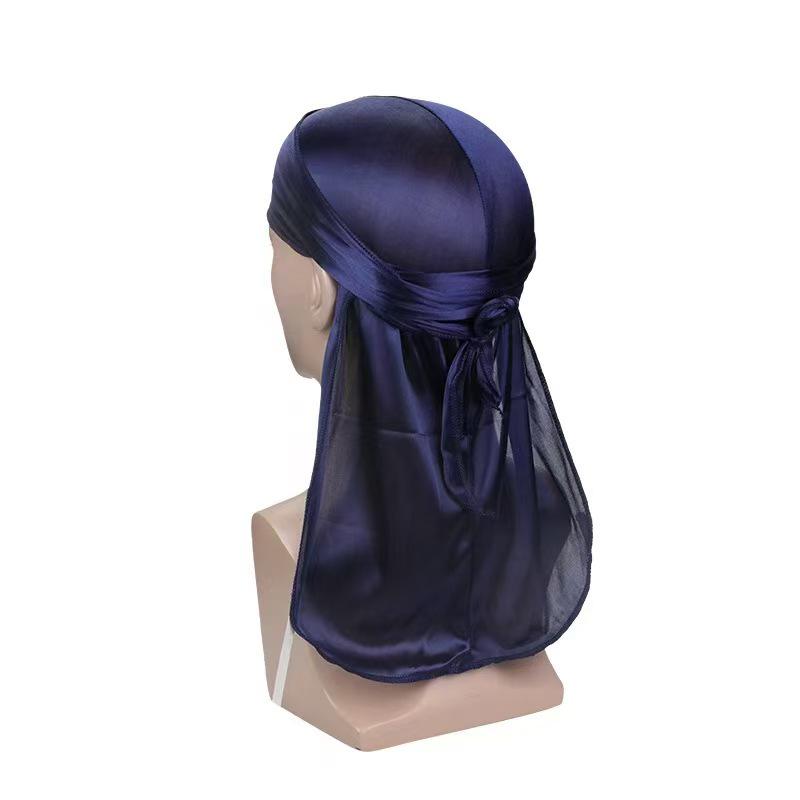 Silk Pirate Hat: Hip Hop Long-Tail Elastic Head Wrap for Men