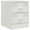 Nightstands (2 pcs) White 34.5 x 39 x 44 cm Steel