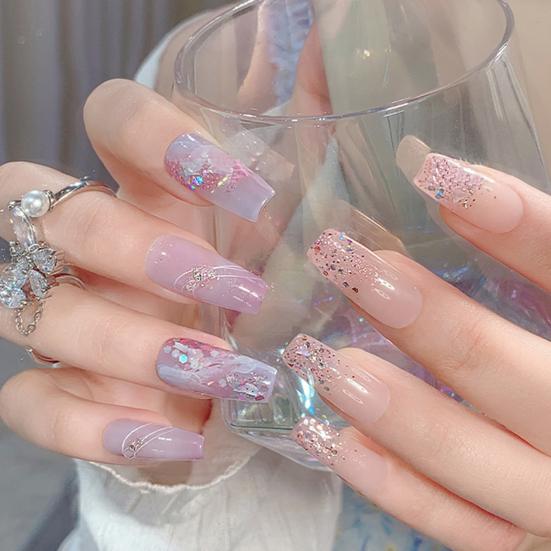 

1 коробка блесток для дизайна ногтей, блестящие, изысканные, нестандартной формы, светоотражающие, розовые, для украшения ногтей, шампанского, противоударные, украшения для дизайна ногтей, маникюрные штучки B