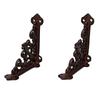 2 Pack Decorative Shelf Brackets Right Angle Heavy Duty Metal Antique Shelf Brackets for DIY Floating Shelves Brown