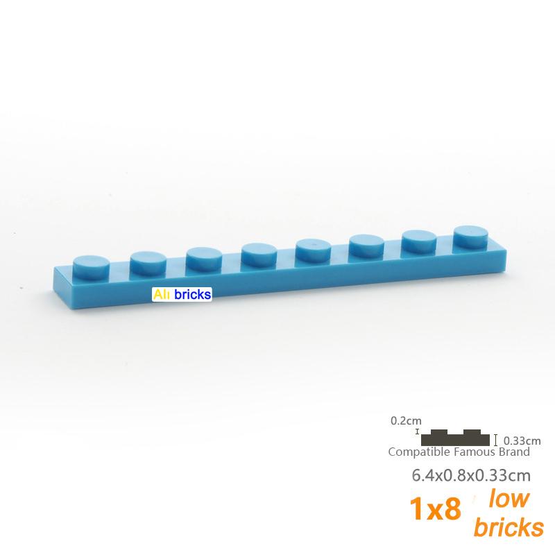 Non-Toxic 120Pcs Bulk Building Blocks Thin Figures Bricks 1X8 Dots 12Color Educational Creative Size Compatible With 3460 Toy For Children