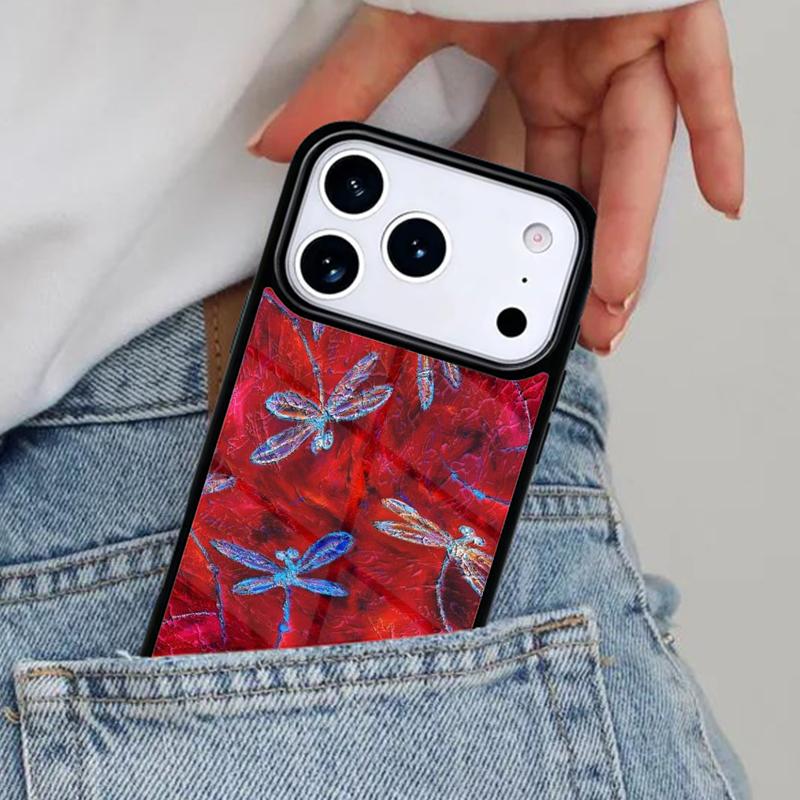 Dragonfly Insect Pattern Phone Case for iPhone 16e 15 14 13 12 17 Pro Max Plus Air 17pro Cover Coque
