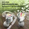 QKZ ODIN Earphones HIFI Monitoring Vocal 3-Level Tuning Switch Metal Heavy Bass Earbuds Dynamic Sport Music Headsets D-Fi Castor