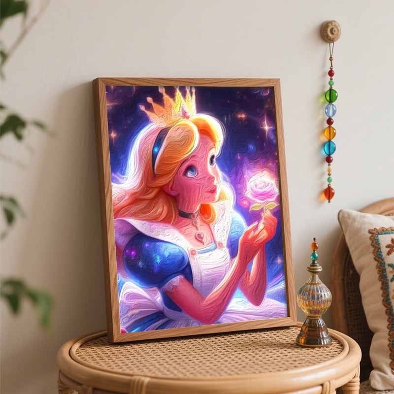 Disney Animation Digital Oil Painting Alice Galaxy Diy Handpainted Coloring Painting Home Decoration, Creative Wall Art Craft Gifts