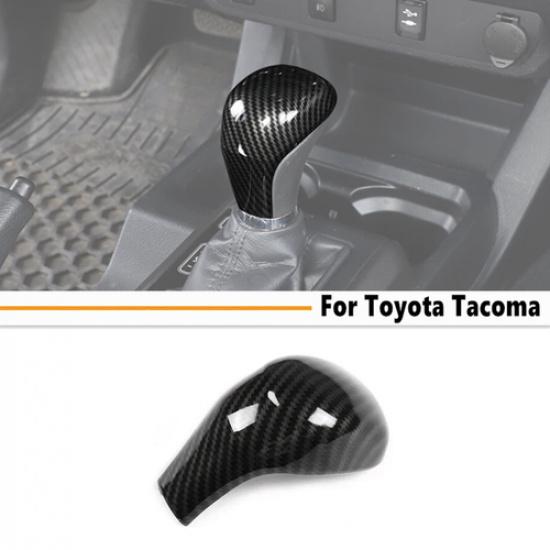Carbon Car Gear Shift Knob Cover Trim Cap Protector For Toyota Tacoma 2016-
