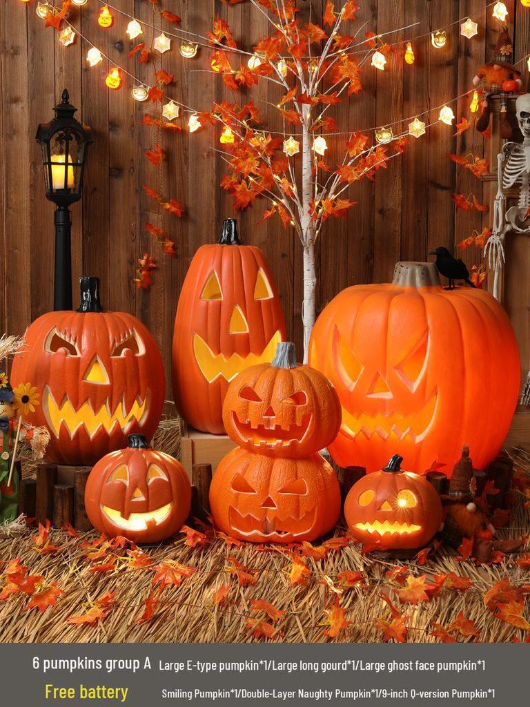 Luminous Halloween Pumpkin Lantern Decoration - Large Outdoor Display for Shopping Malls and Events