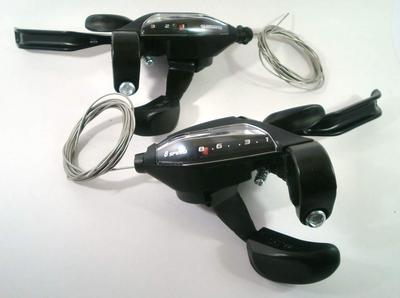 SHIMANO Alavanca de câmbio 2 dedos 3x8 velocidades esquerda e direita conjunto preto 959 ST-EF500-8R/L