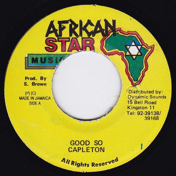 

7inch Record CAPLETON Good So NONE African Star Mu 1993 Jamaica Reggae Ska Dub Used
