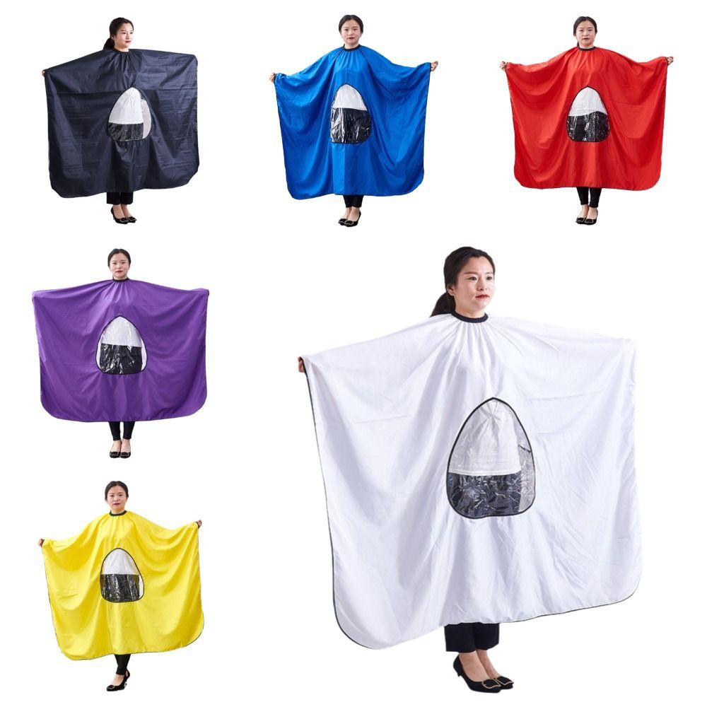 Adjustable Buckle Straps Transparent Window Visible Apron Hairdressing Gown Cape Home Use