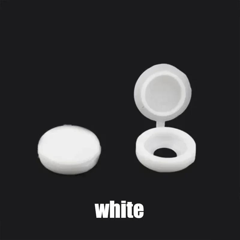 10/100Pcs Hinged Plastic Screw Cap Cover Nut Fold Snap Protective Cap Button Screw Wood Furniture Decorative Nuts Bolts Hardware