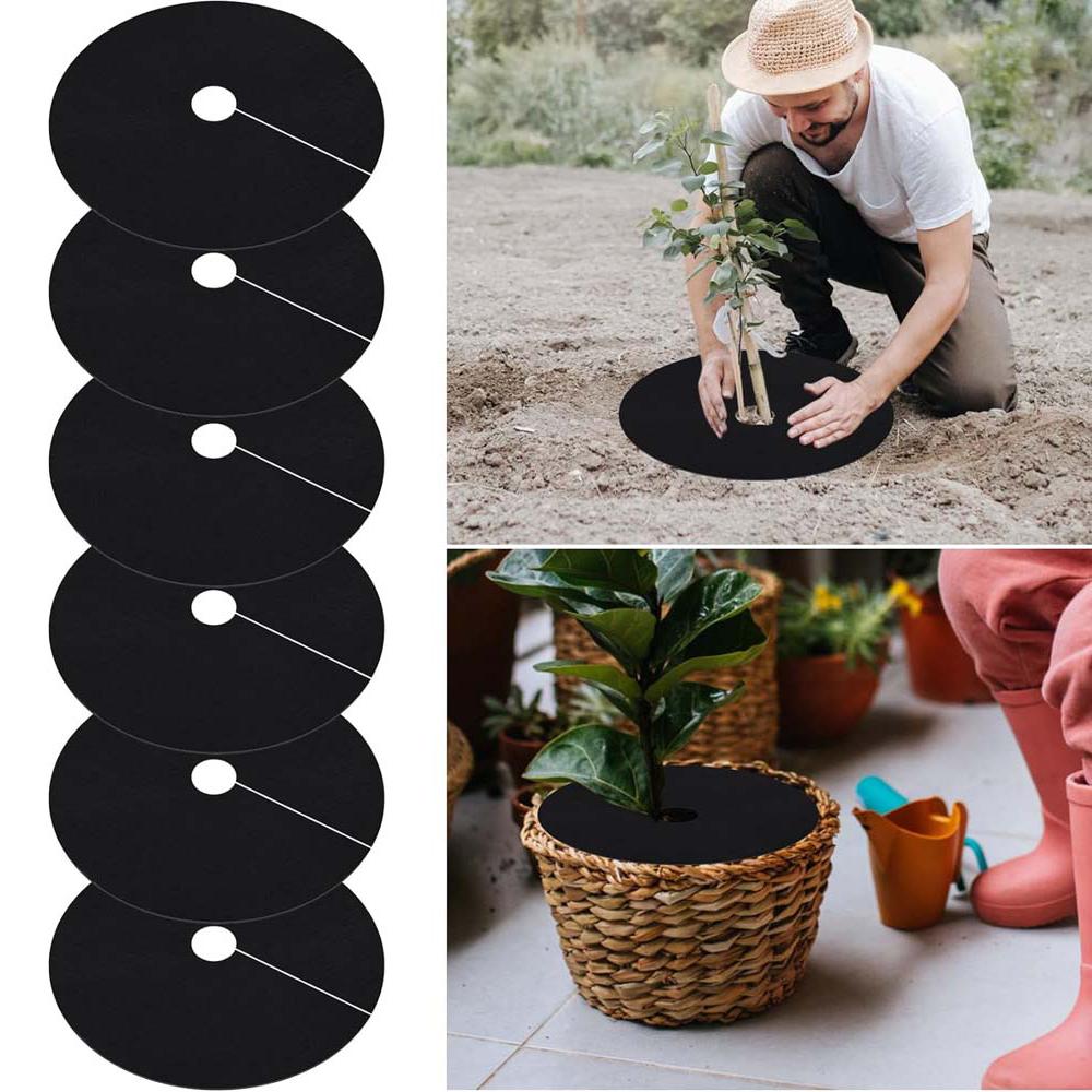10 Anneaux De Paillage Biodégradables Pour Arbres - Tapis De Jardin En Tissu Non Tissé, Protection Contre Les Mauvaises Herbes (15-32 Cm)