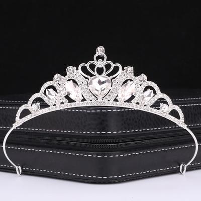 Children's Princess Crown Hair Accessories Alloy Rhinestone Love Crown Girls Birthday Headwear