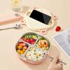 Worthbuy Grazioso Capibara Acciaio Inossidabile 304 Scatola Bento 3/4 Scomparti Quadrata Portatile per Pranzo Microonde Set per Studenti Bambini Scuola