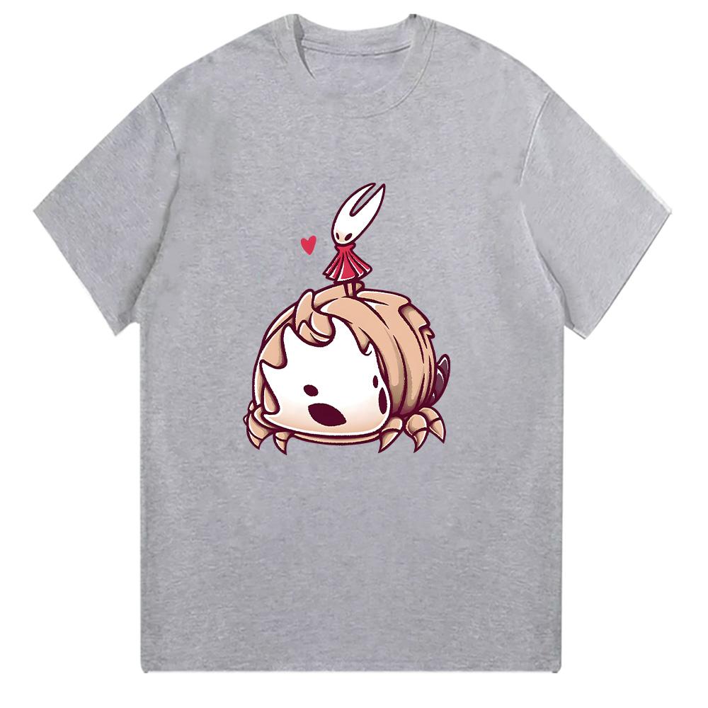 Hollow Knight Silksong Cartoon T Shirts Hornet & Bell Beast Unisex T-shirt Gaming High Quality Cotton Tee Funny Y2K Short Sleeve