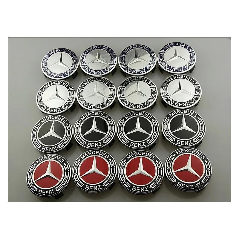 75mm 4PCS Car Wheel Hub Center Cover Badge Cover Suitable For Mercedes Benz Modified Accessories W204 W211 W205 W212 AMG W203