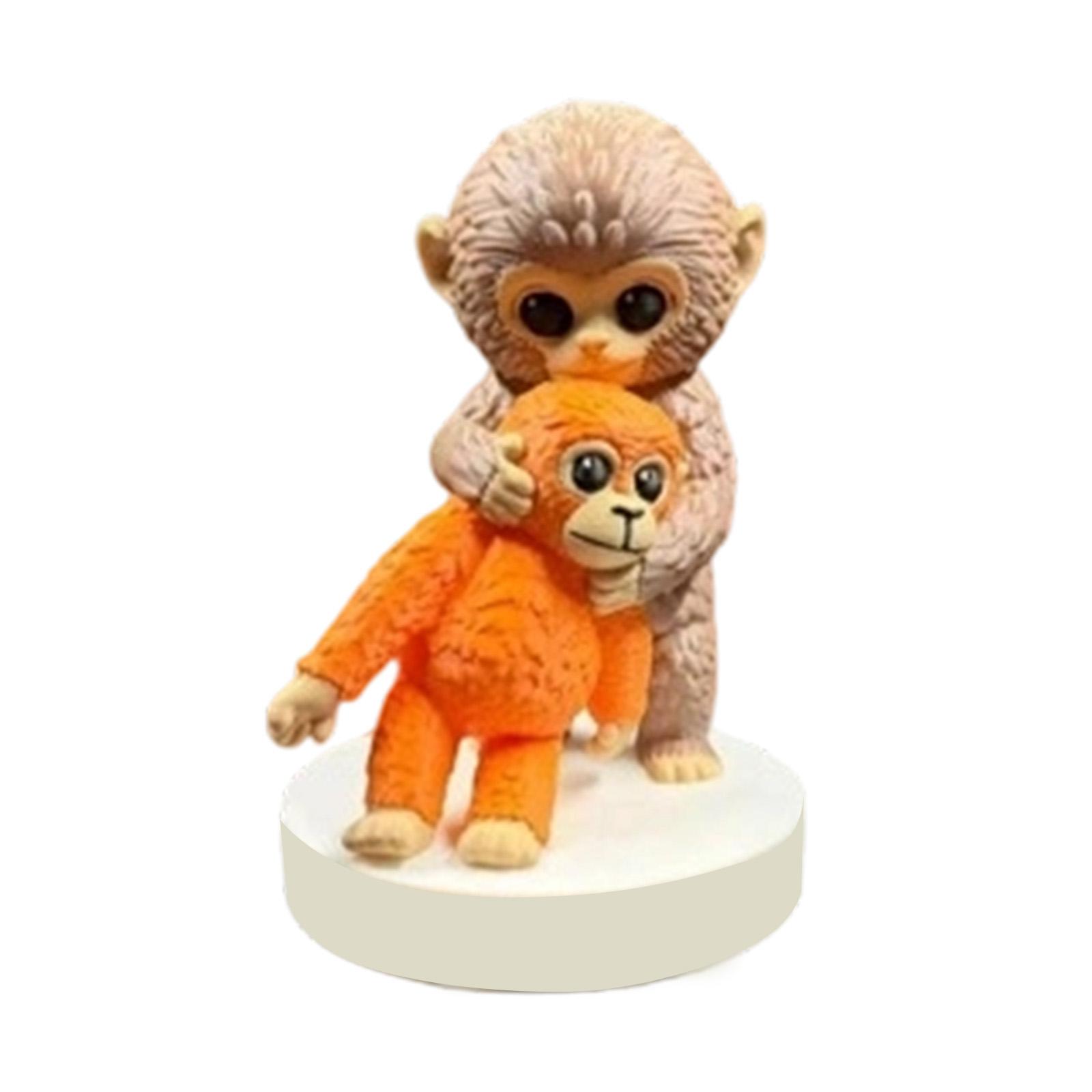 

This Cute Monkey Figurine Is Made Of Plastic, Adding A Playful And To Any Desk, Shelf, Or Room One Size