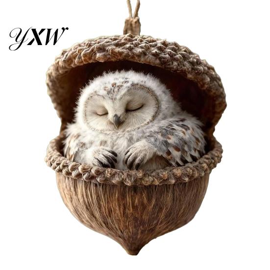 Festive Tree Decoration Forest Animal Acorn Hanging Ornaments Acrylic Christmas Decor with Holiday Home Ornament Squirrel Rabbit Pony Designs 2D Flat
