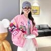 Unisex Cartoon Embroidered Baseball Jacket - Trendy Hip-Hop Style for Spring and Autumn
