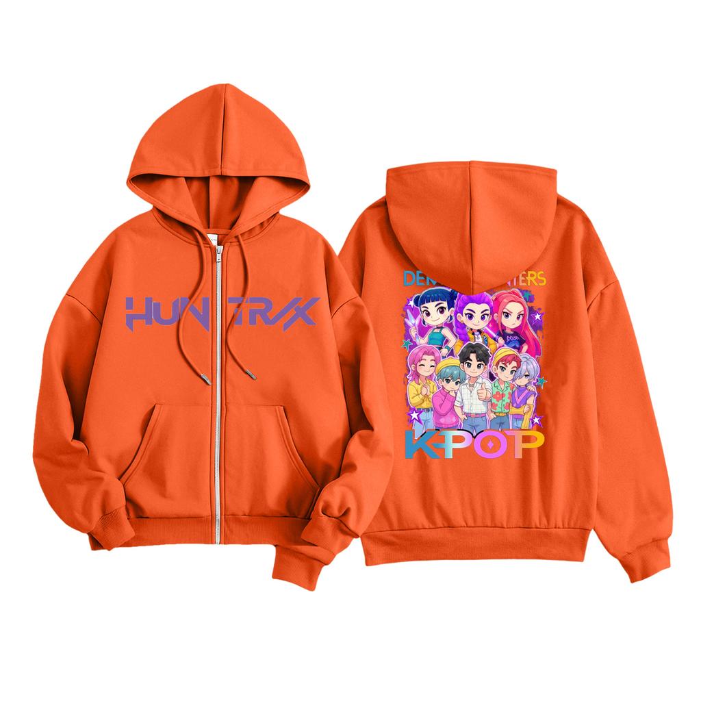 Kids Fashion Women's Lightweight Long Sleeve Zipper Hoodie Printed Hoodie With Pockets