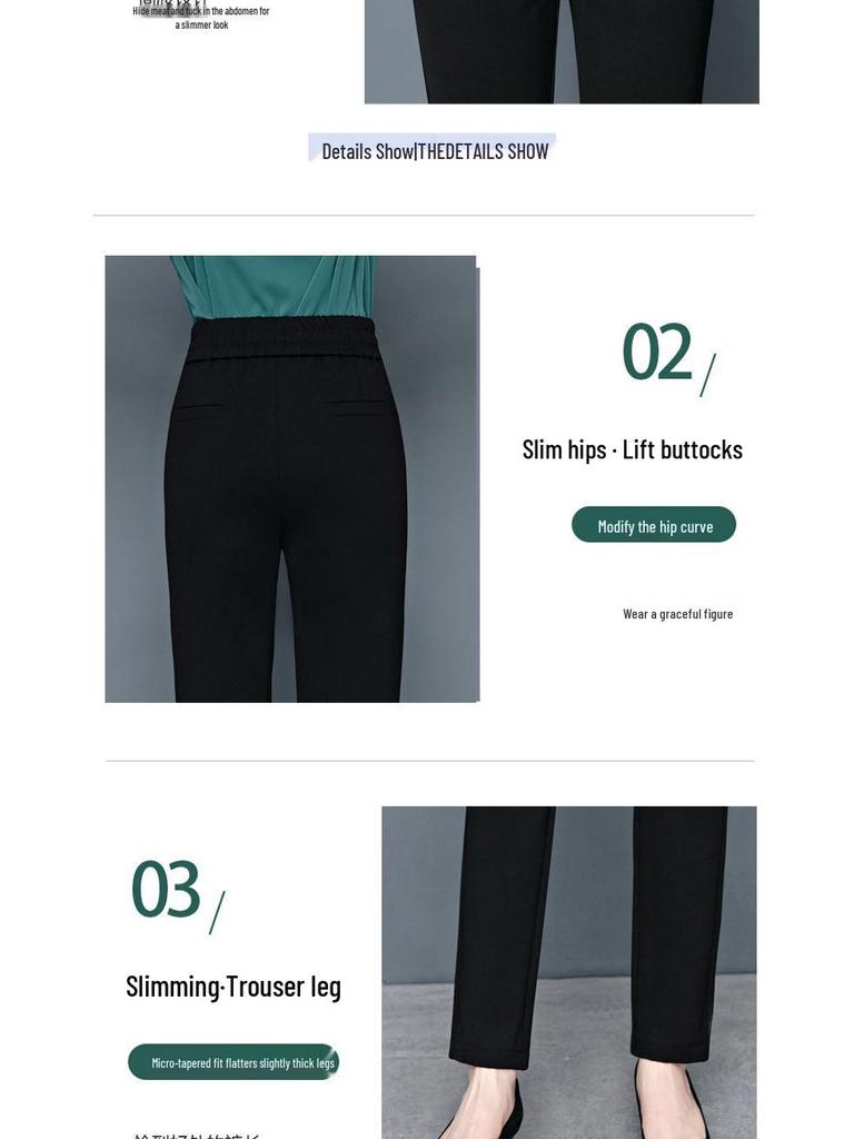 Woodpecker Autumn Women's High Waist Straight-Leg Draped Suit Pants