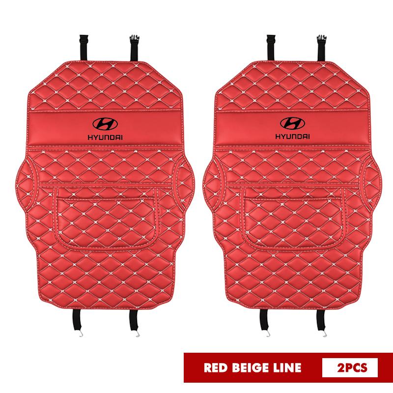 Leather Car Seat Back Protector Kick-Proof Anti Slip Child Mat For Hyundai GDi N Line i10 Azera Genesis G70 G80 G90 Accent TT3